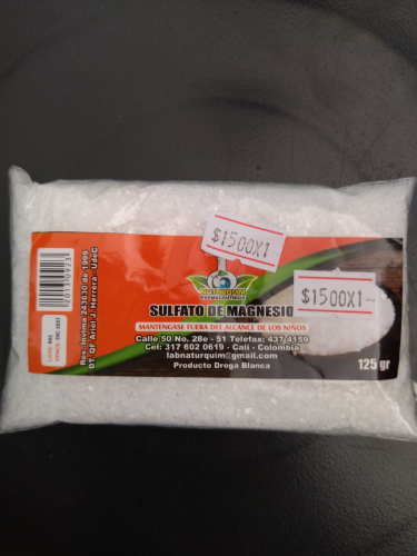 SULFATO DE MAGNESIA BOLSA X 125 MG NATURQUIM