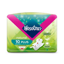 TOALLAS HIGIENICAS NOSOTRAS  PLUS CANALGEL 10 UNIDADES FAMILIA