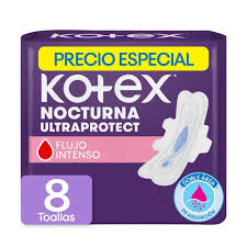 TOALLAS KOTEX NOCTURNA ULTRA PROTEC  X 8TELA