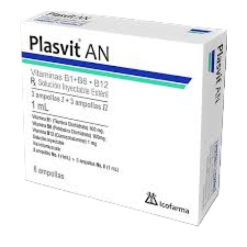 PLASVIT AN  (VITAMINAS B1-B6-B12)INYECTABLE ICOFARMA