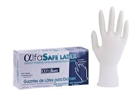 GUANTES TALLA  M LATEX  ALFA UNIDAD