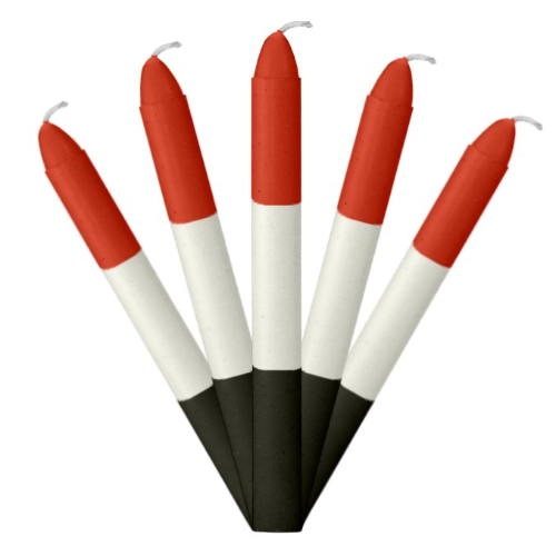 VELA COMBINADA ROJO BLANCO NEGRO
