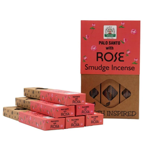 INCIENSO PALO SANTO Y ROSA ORGANICO NEMASTE INDIA EARTH