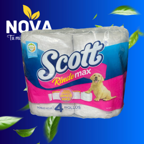PAPEL SCOTT 4 ROLLOS DOBLE ROJAS