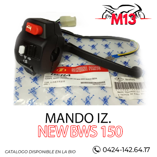 Mando Izquierdo Scooter Gy6 Bera New Bws Br 150 Leva Valvula