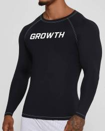 CAMISETA TÉRMICA MANGA LONGA GROWTH PRETA LOGO - GROWTH SUPPLEMENTS Tamanho: M