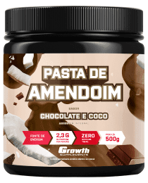 Pasta de Amendoim Sabor Chocolate e Coco 500g - Growth Supplements