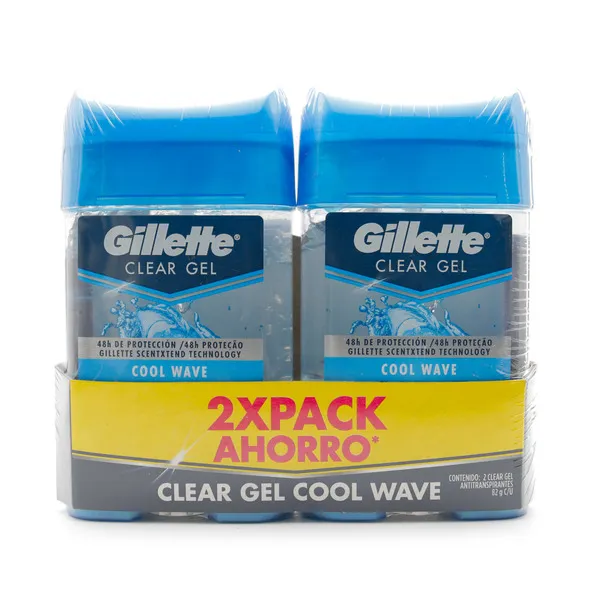 Desodorante Clear Gel Gillette Cool Wave 164 g 2 Un.