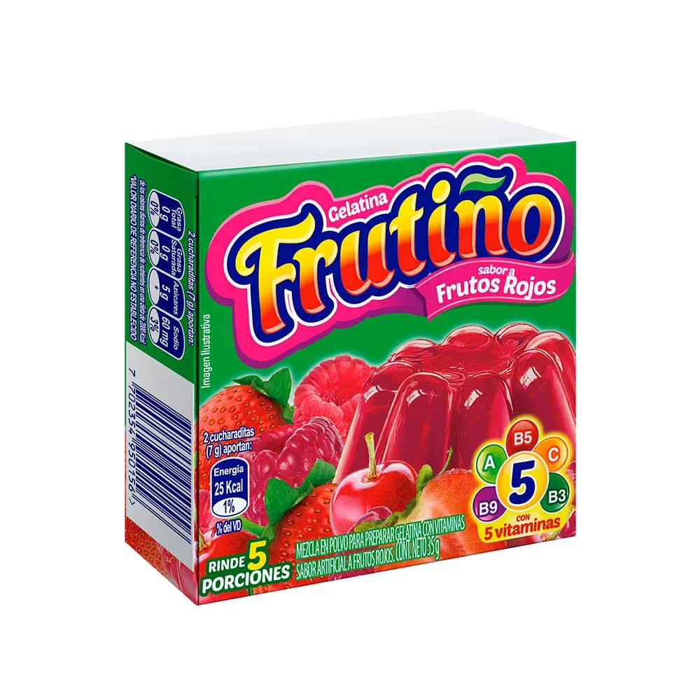 Frutiño Frutos Rojos Polvo Para Gelatina Caja