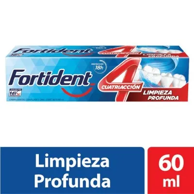 Crema Dental Fortident Cuatriacción Caja x 60 ml
