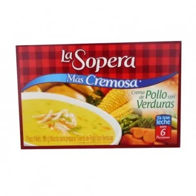 Crema de Pollo con Verduras La Sopera Caja x 86 gr