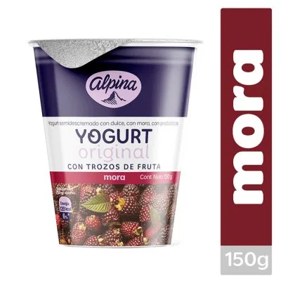 Yogurt Original Alpina Mora, Vaso x 150g