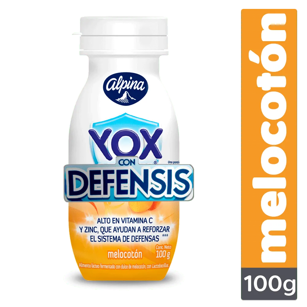 Yox con Defensis Alpina Sabor a Melocotón, Frasco x 100g