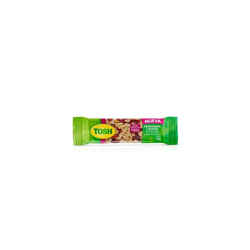 Barra De Cereal Tosh Nueces y Arándanos x 23g