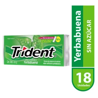 Trident Yerbabuena Goma de Mascar Caja