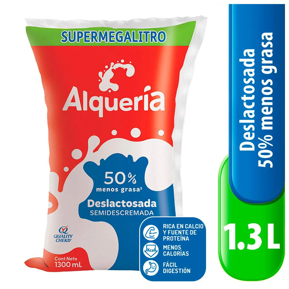 Leche Uht Deslactosada Bolsa Alquería