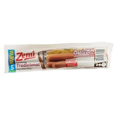 Salchicha Tradicional Zenú Paquete x 5 und x 170g