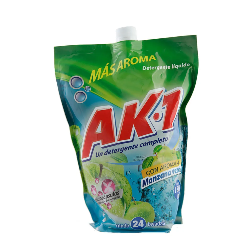Detergente Líquido Ak-1 Manzana Verde Doypack x 1800 ml