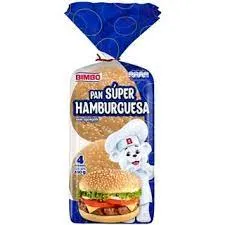 Pan Súper Hamburguesa Bimbo, Paquete x 4 Unid x 350g