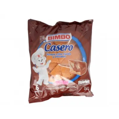 Bimbo Ponqué Vainilla y Chocolate Casero 220g
