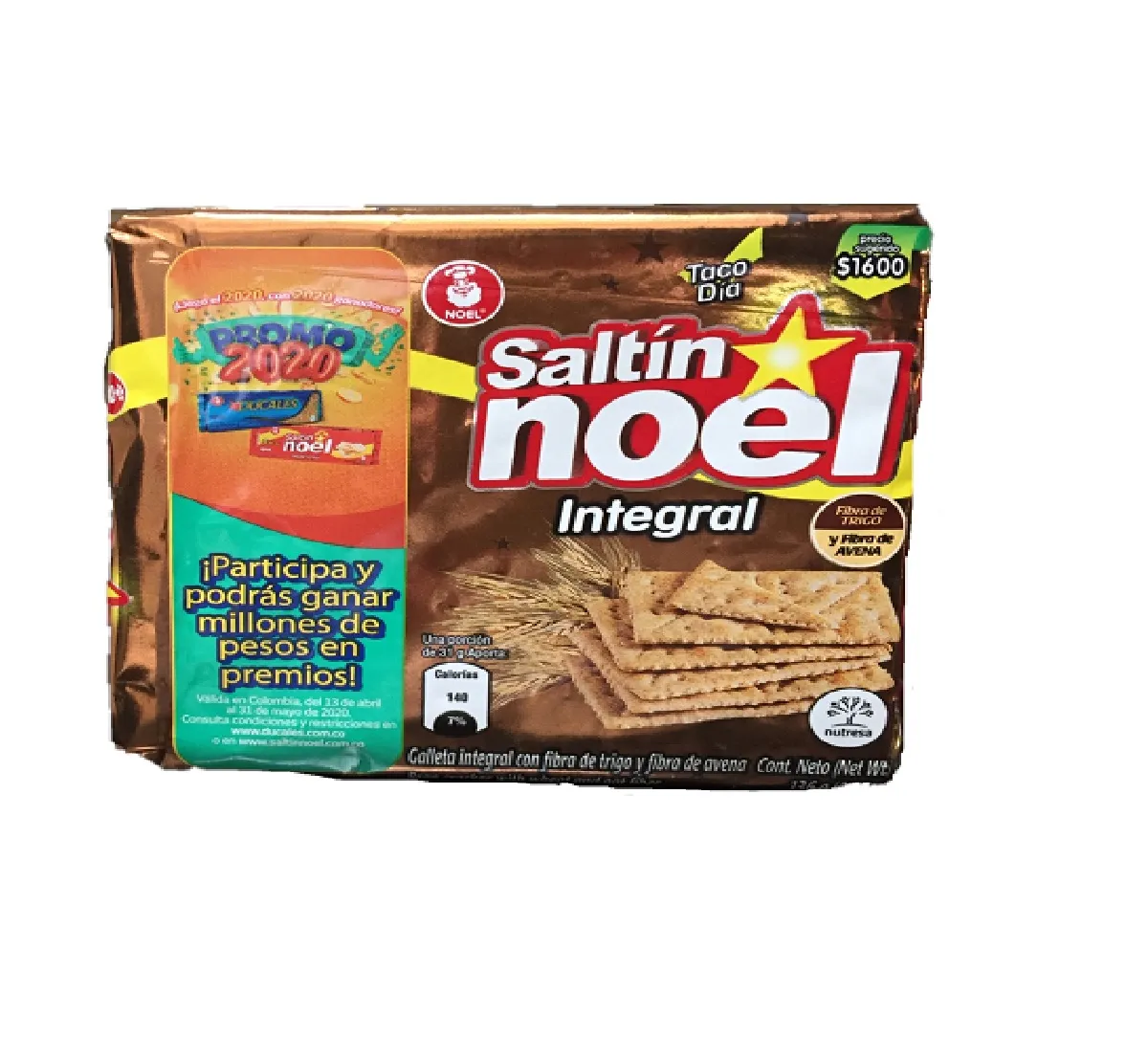 Galletas Saltín Integral Noel 1 Taco x 136g
