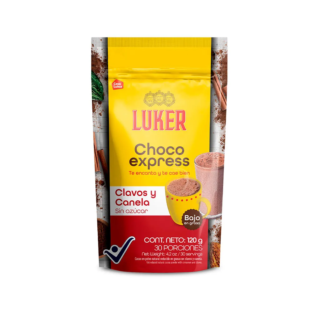 Chocolate en Polvo Luker ChocoExpress con Clavos y Canela, Doypack x 120g