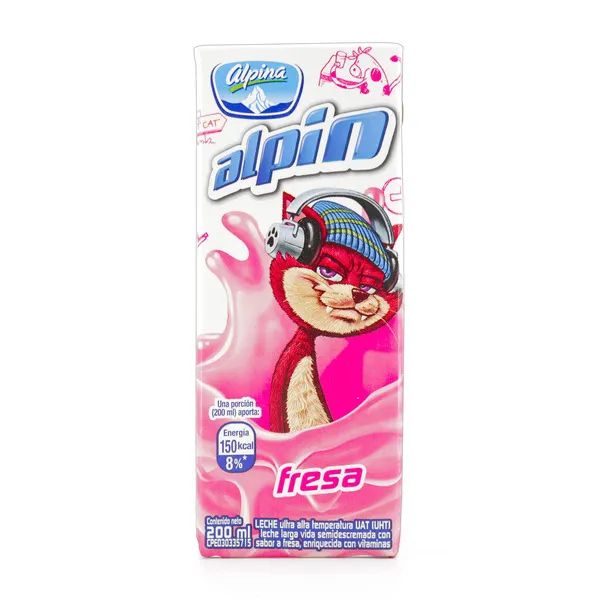 Leche Uht Saborizada Tetrapack Alpin Fresa