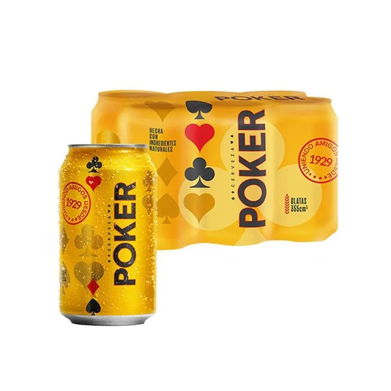 Six Pack Cerveza Poker 355ml