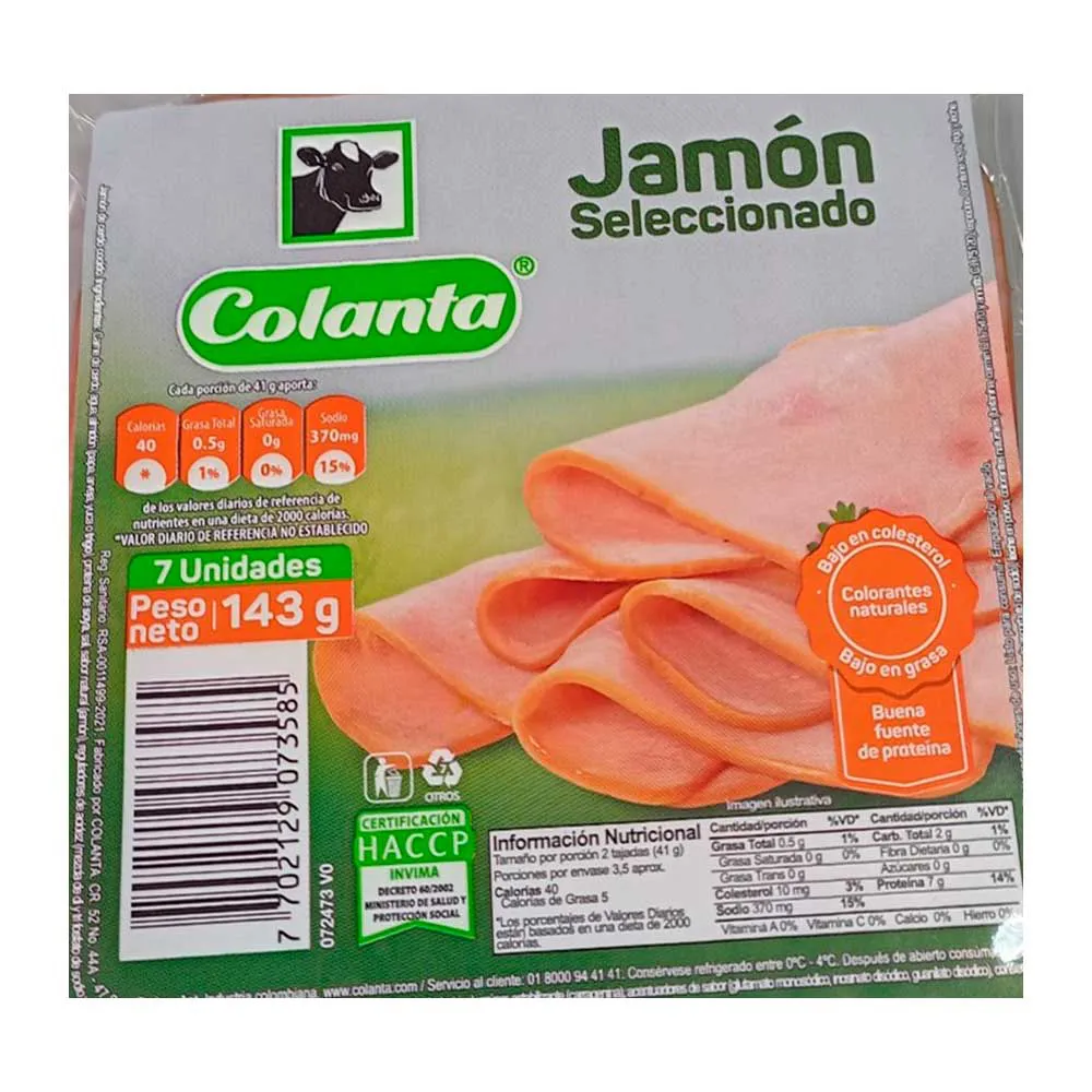 Colanta Jamon Seleccionado Paquete
