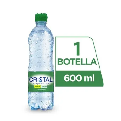 AGUA CRISTAL CON GAS X 600 ML