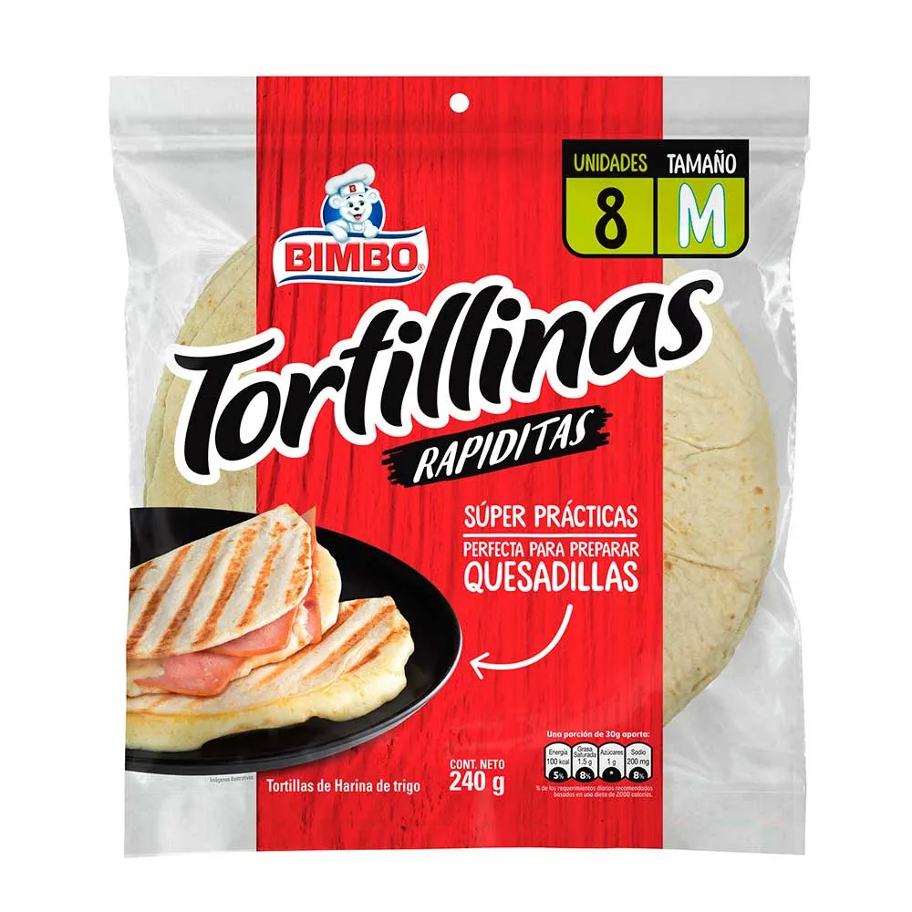 Tortillinas Rapiditas 8 Unidades