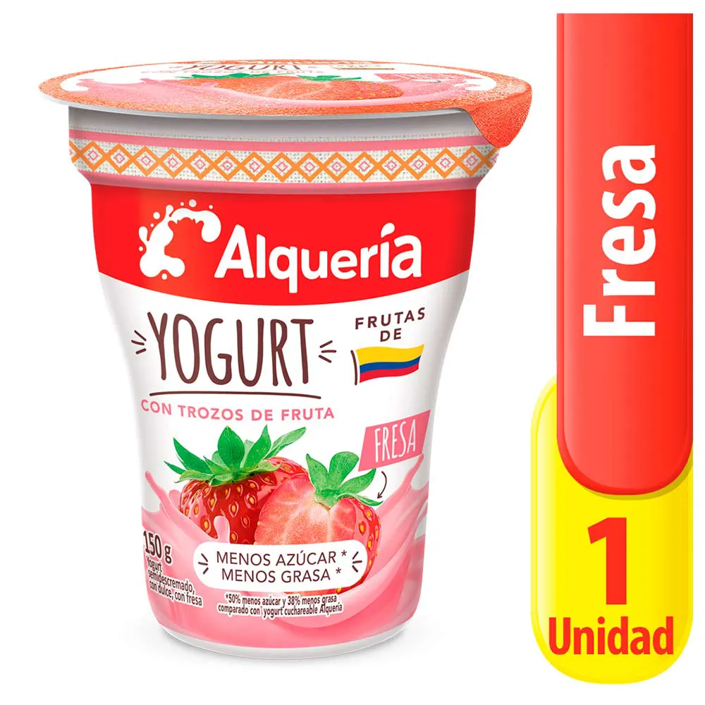 Alqueria Yogurt Fresa Menos Azucar 150g