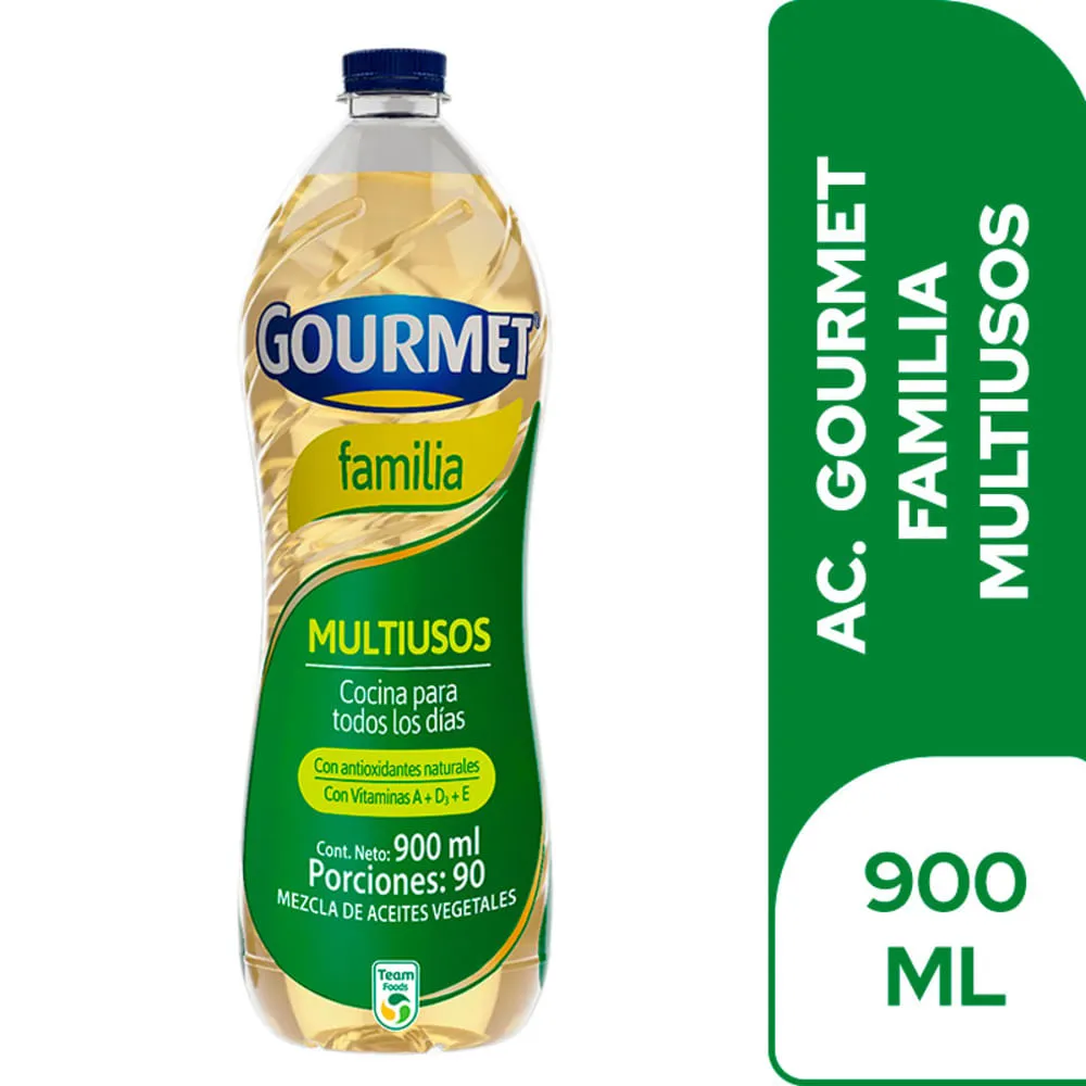 Aceite Vegetal Multiusos Gourmet, Botella x 900 ml